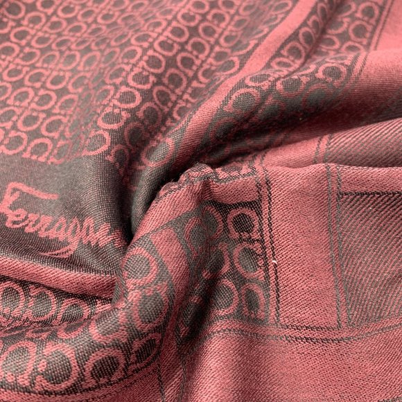 Salvatore Ferragamo Torres Scarf in Black Cherry - Picture 5 of 10
